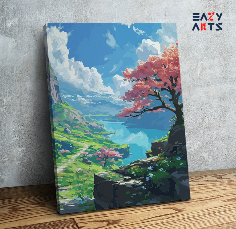 Blossom Valley Serenity Paint by Numbers Kit – eazyarts.in