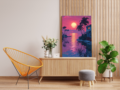 DIY PBN Kit - Tropical Sunset Waterfront Paint by Numbers Kit