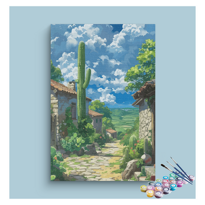 DIY Painting Kit -Desert Village Path Paint by Numbers Kit