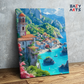 DIY Paint by numbers kit - Cliffside Mediterranean Village Paint by Numbers Kit