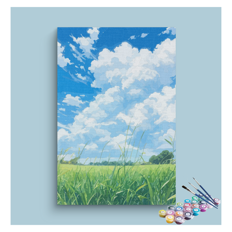 DIY Painting Kit -Sunny Field and Sky Paint by Numbers Kit