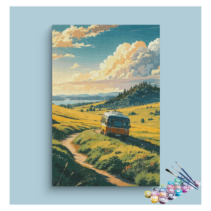 DIY Painting Kit -Countryside Road Trip Paint by Numbers Kit