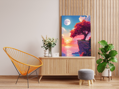 DIY PBN Kit - Moonlit Sunset Cliff Paint by Numbers Kit
