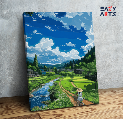 DIY Paint by numbers kit - Countryside Bike Ride Paint by Numbers Kit