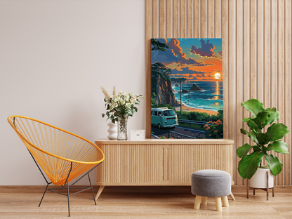 DIY PBN Kit - Coastal Sunset Road Trip Paint by Numbers Kit