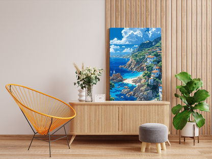 DIY PBN Kit - Mediterranean Coastal Escape Paint by Numbers Kit