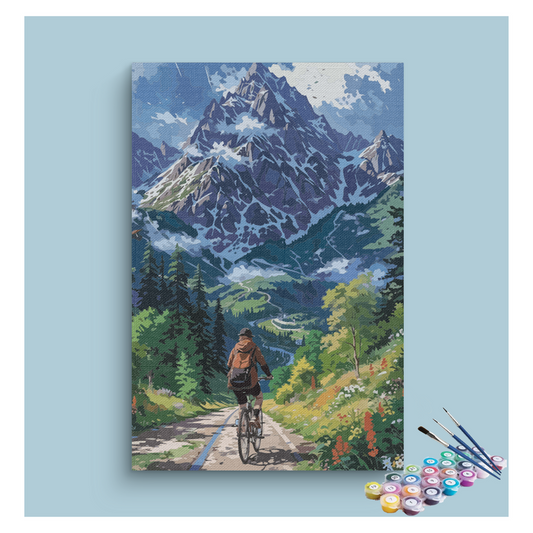 DIY Painting Kit -Mountain Biking Adventure Paint by Numbers Kit