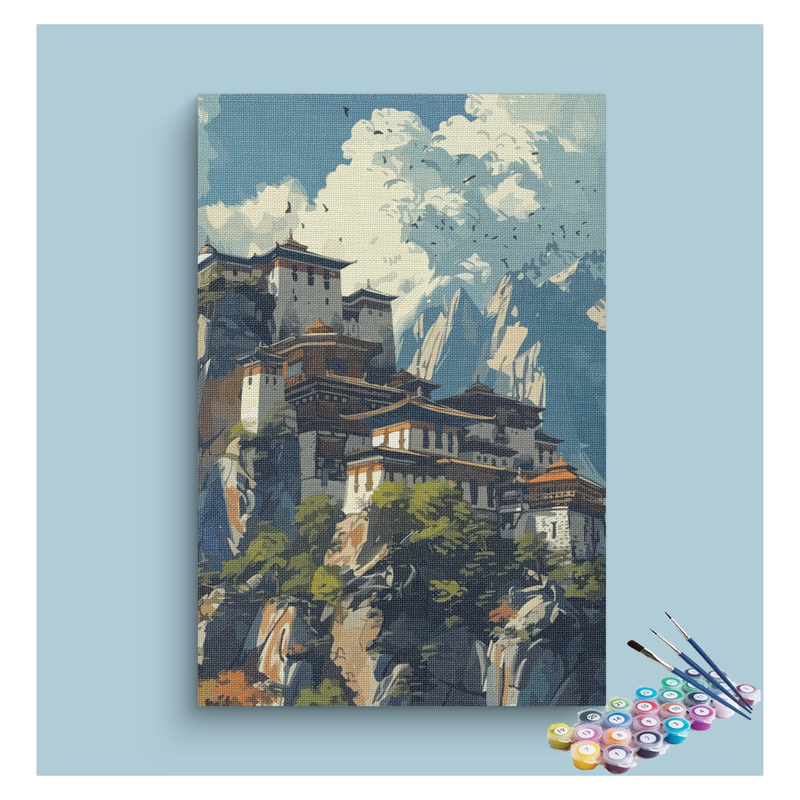 DIY Painting Kit -Mountain Monastery Paint by Numbers Kit