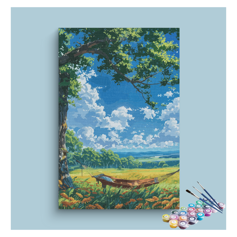 DIY Painting Kit -Serene Hammock Meadow Paint by Numbers Kit