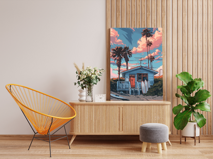 DIY PBN Kit - Beachside Surf Shack Paint by Numbers Kit