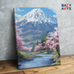 DIY Paint by numbers kit - Cherry Blossom Mountain View Paint by Numbers Kit