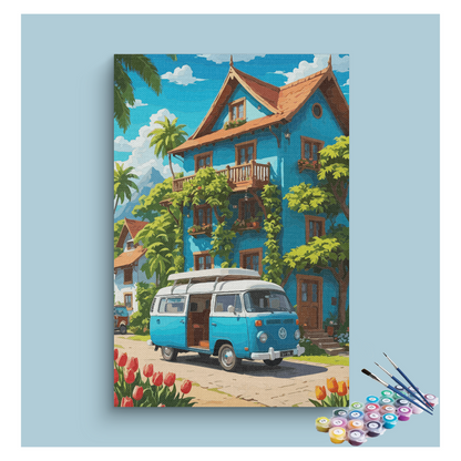DIY Painting Kit -Sunny Getaway Van Life Paint by Numbers Kit