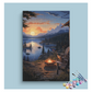 DIY Painting Kit -Lakeside Sunset Campfire Paint by Numbers Kit