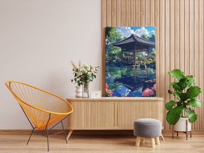 DIY PBN Kit - Tranquil Garden Pavilion Paint by Numbers Kit