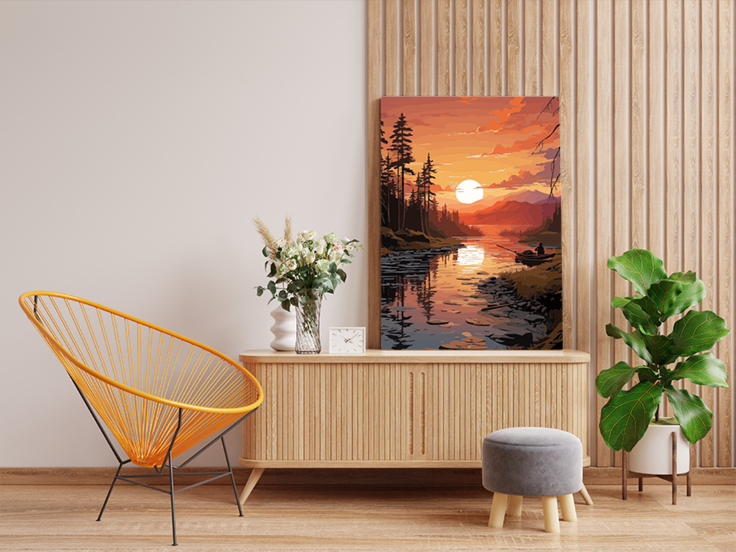 DIY PBN Kit - River Sunset Serenity Paint by Numbers Kit