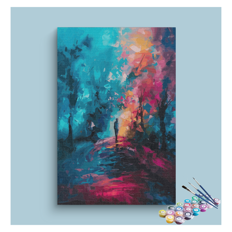 DIY Painting Kit -Abstract Night Walk Paint by Numbers Kit