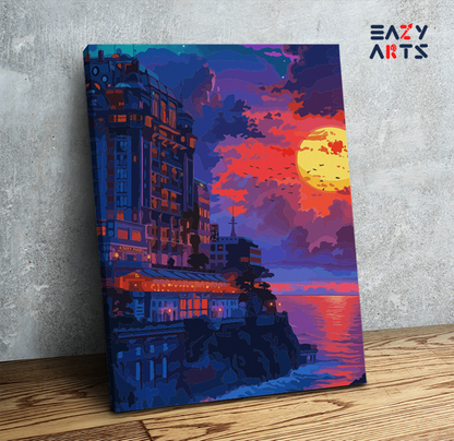 DIY Paint by numbers kit - Seaside Sunset Glow Paint by Numbers Kit