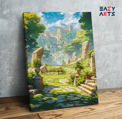 DIY Paint by numbers kit - Enchanted Ruins Paint by Numbers Kit