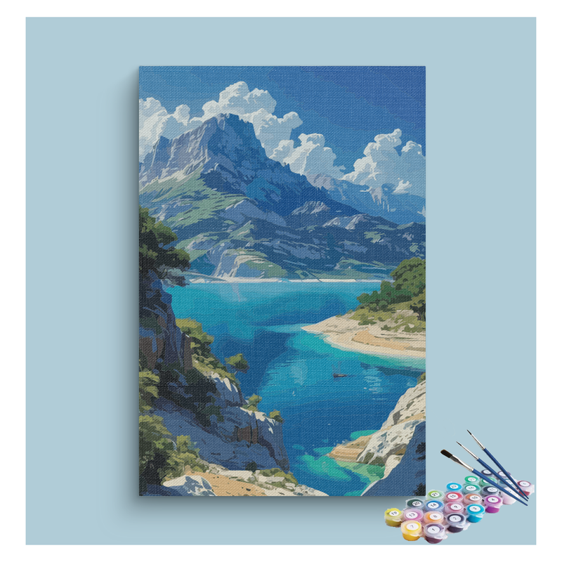 DIY Painting Kit -Majestic Mountain with Lake Paint by Numbers Kit