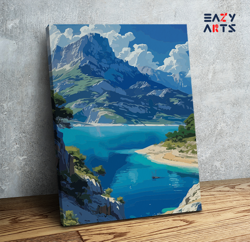 DIY Paint by numbers kit - Majestic Mountain with Lake Paint by Numbers Kit