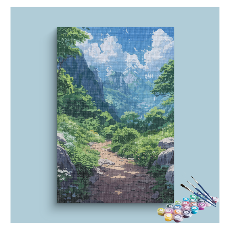 DIY Painting Kit -Tranquil Mountain Path Paint by Numbers Kit