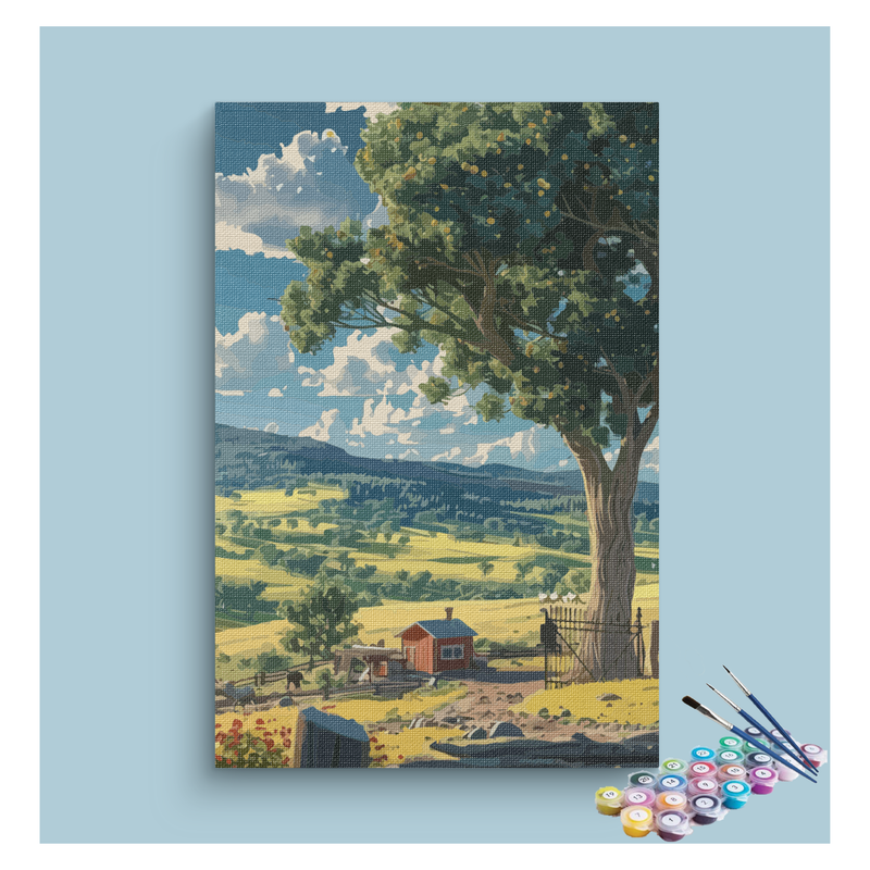 DIY Painting Kit -Golden Countryside Escape Paint by Numbers Kit