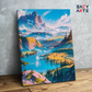 DIY Paint by numbers kit - Mountain Valley River Landscape Paint by Numbers Kit