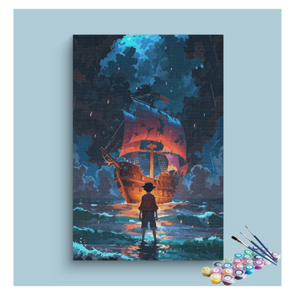 DIY Painting Kit -Pirate Ship Adventure at Sea Paint by Numbers Kit