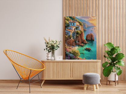 DIY PBN Kit - Cliffside Mediterranean Sunset Paint by Numbers Kit