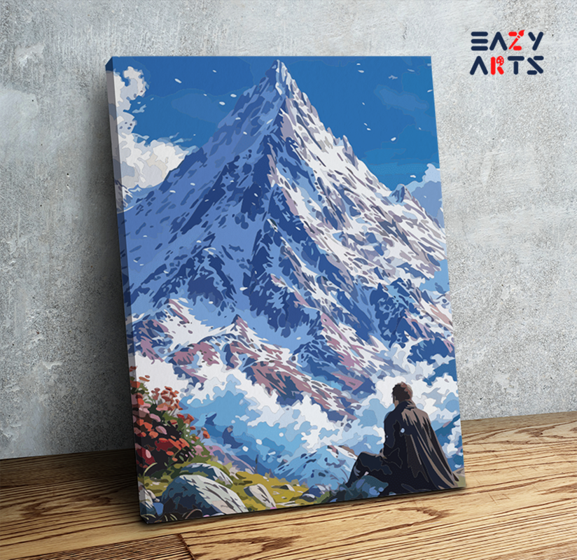 DIY Paint by numbers kit - Majestic Snow-Capped Mountain Paint by Numbers Kit