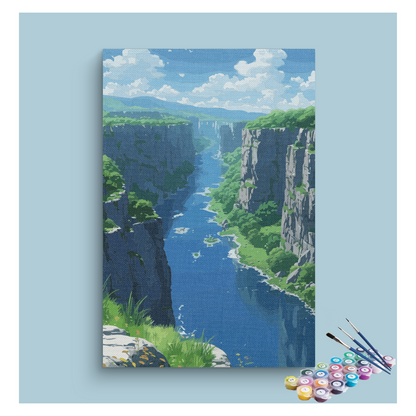 DIY Painting Kit -Majestic River Canyon Paint by Numbers Kit