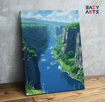 DIY Paint by numbers kit - Majestic River Canyon Paint by Numbers Kit