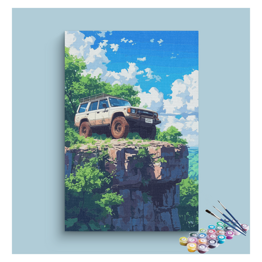 DIY Painting Kit -Off-Road Adventure SUV on Cliff Paint by Numbers Kit