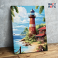 DIY Paint by numbers kit - Tropical Lighthouse by the Sea Paint by Numbers Kit