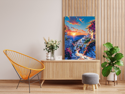DIY PBN Kit - Sunset in Mediterranean Village Paint by Numbers Kit