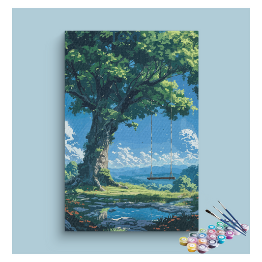 DIY Painting Kit -Tranquil Tree Swing in Nature Landscape