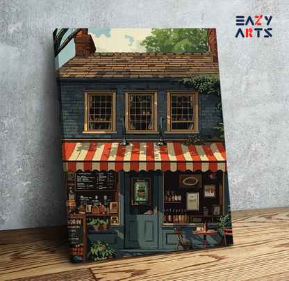 DIY Paint by numbers kit - Vintage Street Café Paint by Numbers Kit