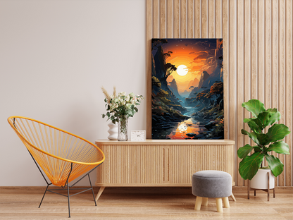 DIY PBN Kit - Majestic Sunset River Valley Paint by Numbers Kit