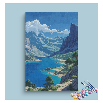 DIY Painting Kit -Majestic Mountain and Lake Paint by Numbers Kit