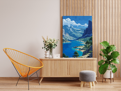 DIY PBN Kit - Majestic Mountain and Lake Paint by Numbers Kit