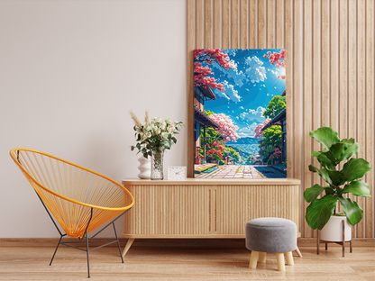 DIY PBN Kit - Blooming Cherry Blossom Street Paint by Numbers Kit