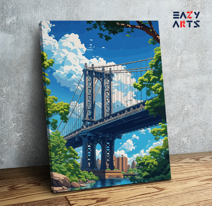 DIY Paint by numbers kit - Iconic City Bridge Paint by Numbers Kit