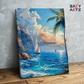 DIY Paint by numbers kit - Tropical Sailboat Adventure Paint by Numbers Kit