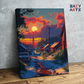 DIY Paint by numbers kit - Fiery Sunset Village Paint by Numbers Kit