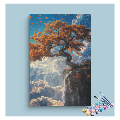 DIY Painting Kit -Majestic Cliffside Tree Paint by Numbers Kit