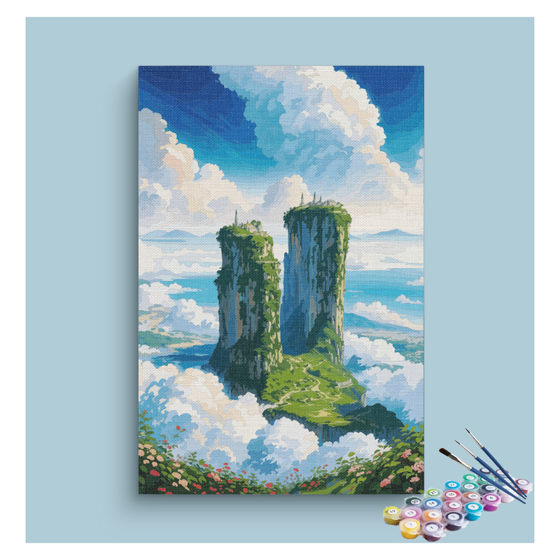 DIY Painting Kit -Skyward Peaks Landscape Paint by Numbers Kit