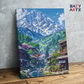 DIY Paint by numbers kit - Mountain Village Stream Paint by Numbers Kit