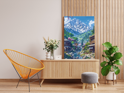 DIY PBN Kit - Mountain Village Stream Paint by Numbers Kit