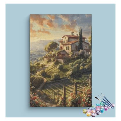 DIY Painting Kit -Tuscan Hillside Villa Paint by Numbers Kit
