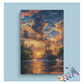 DIY Painting Kit -Fiery Sunset Tugboat Paint by Numbers Kit